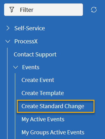 1. Create Standard Change and Triage | ProcessX